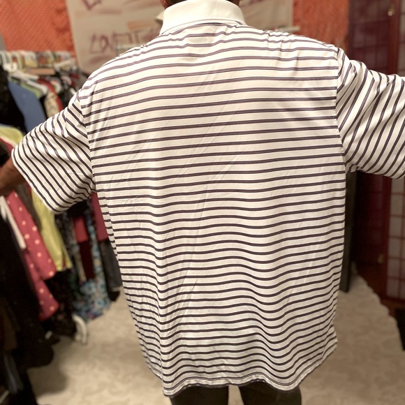 Reebok Other - white collared striped T-shirt size 3XL